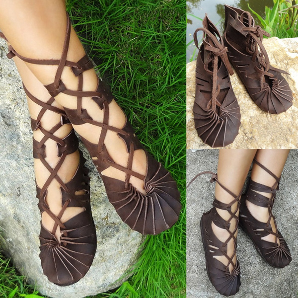 Zeus 57 Women's Knee High Caged Gladiator Sandals - SHOE BARGAIN WAREHOUSE  (WWW.SBWSHOES.COM)