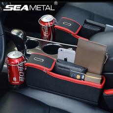 1pc Car Seat Gap Catcher Organizer Box Storage Cup Holder PU Leather Multi-function Pocket Coin Storage Auto Accessories