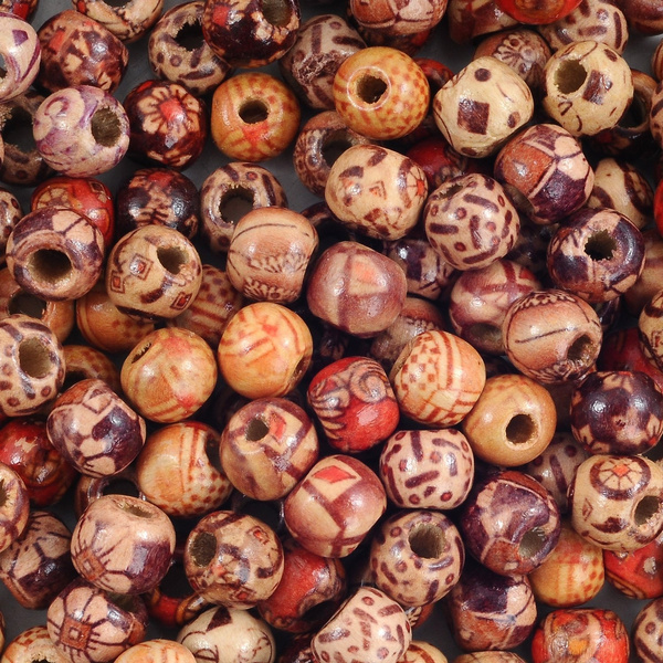 Wood Loose Beads for Handmade Decorations Jewellery Making Crafts 10mm / 12mm / 16mm / 20mm Ulikey 700 Pcs Wooden Beads Natural Beads Round Wood Beads