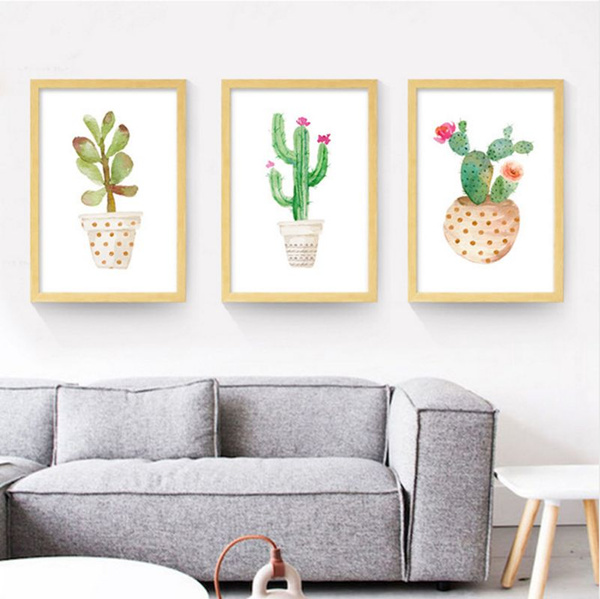 Wall Art Canvas Decorative Pictures Cactus Living Room Poster Frameless