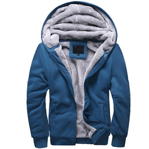 men's winter thicken hoodies zipper warm coat
