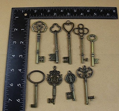 Antique, Skeleton, Lock, Pendant