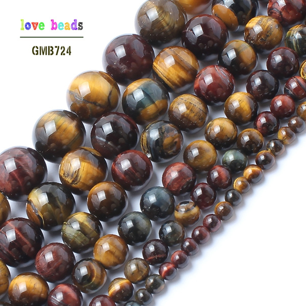 1pcs Wholesale Natural Multicolor Tiger Eye Stone Beads For Jewelry ...