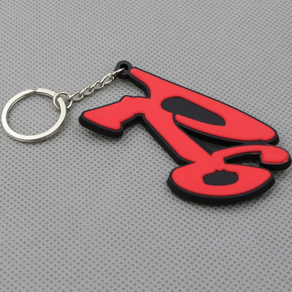2 RUBBER YAMAHA MOTORCYCLE KEYCHAIN KEY RING  RED 
