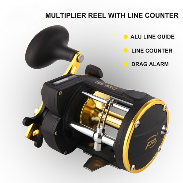 Fishing Trolling Reel With Line Counter Big Game Fishing Reel Tackle 6.0:1 Gear 