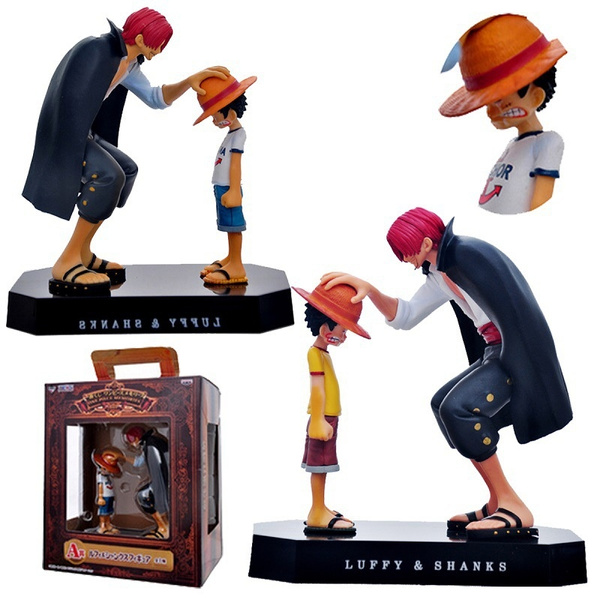 18cm One Piece LUFFY and SHANKS Anime Action Figure Toys 