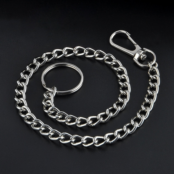 New Extra Long Metal Keyring Keychain Silver Chain Hipster Key