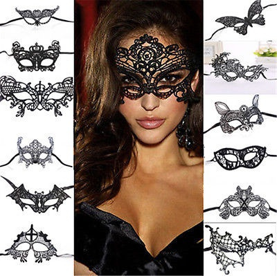 1 PZ Nero Sexy Delle Donne Lace Eye Mask Maschere Per Mascherata Veneziana  Di Halloween Costumi Del Partito Maschera Di Carnevale Per Anonymous Mardi
