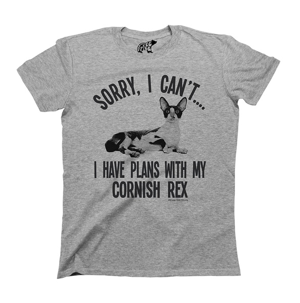 Sorry I Have Plans with My Cornish REX Cat Breed T-Shirt Mens Ladies Unisex