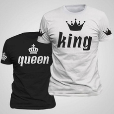 King & Queen Couple Matching Shirts Short Sleeved  T Shirts (Queen is Women,King is Men)