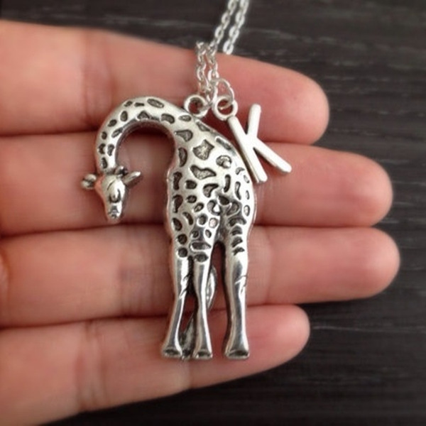 giraffe necklace silver