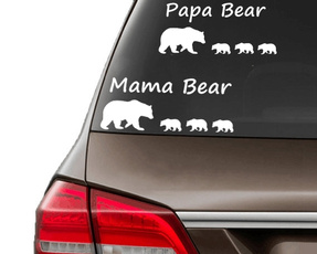 Funny, mamabear, babybear, Car Sticker