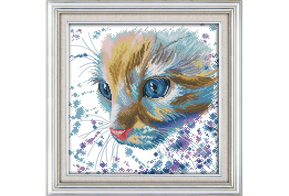 Handmade Cross Stitch Art Set Pets In Harmony: Cat & Dog Decor Paintings On  Canvas, DMC 14CT/11CT, With Embroidery Needlework Tools. From Stonewade,  $13.27