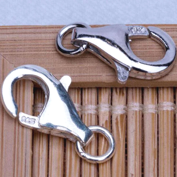Wholesale 10PCS Bulk Jewelry Findings Genuine 925 Silver Lobster Clasp