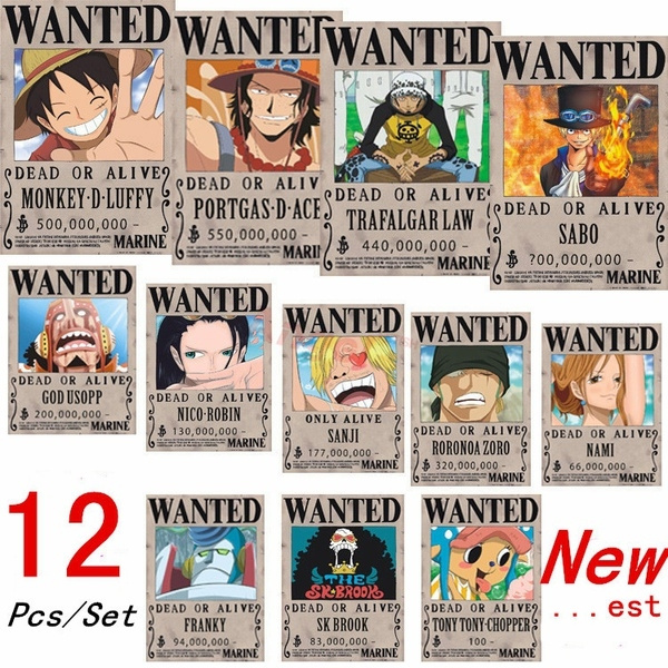 Anime 12pcs Set Newest One Piece Hot Most Wanted Posters Wish