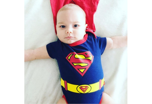 Neonato Baby Boys Girl Superman Costume Cartoon Romper Bodysuit Tuta  Outfit_bm