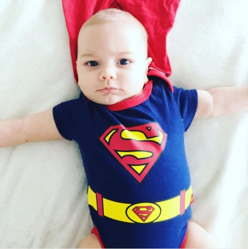 Newborn Baby Boys Clothes Superman Cloak Kids Romper Bodysuit 0-24M Photo Props 