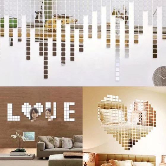 Modern 3D Acrylic Mirror Wall Stickers Living Room Bedroom Decoration Home  Decor