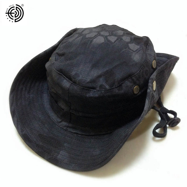 HAN WILD BRAND Python Black Boonie Hat Tactical Outdoor Fishing Caps