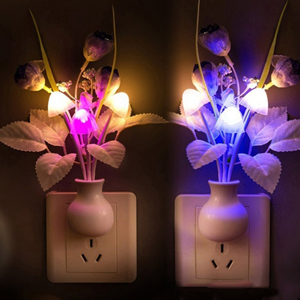 Flowers Mushroom Bedroom Decor Light Sensation LED Night Light Bed