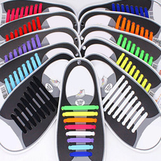 16Pc/Set Unisex Women Men Athletic Running No Tie Shoelaces Elastic Silicone Shoe Lace All Sneakers Fit Strap