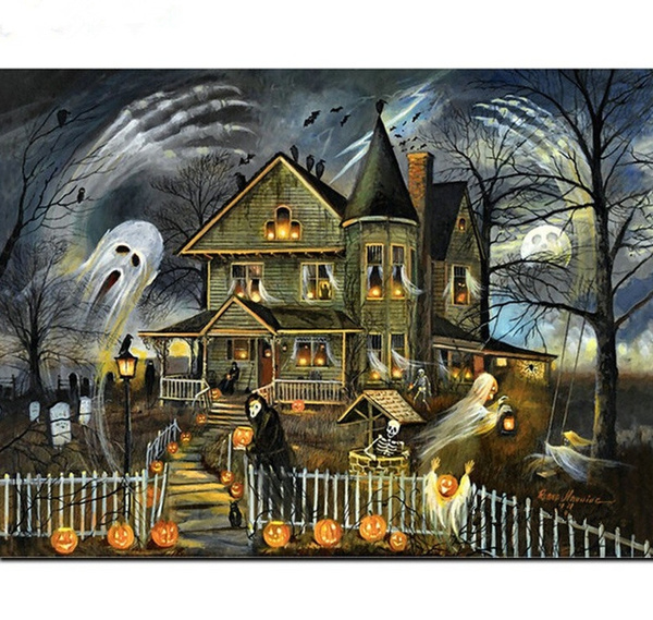 Bysincy Halloween Diamond Painting Kits for Adults12x16 Inch, Horror Movie  Diamond Art Crafts Cross Stitch Embroidery for Home Wall Decor