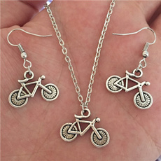 Antique, bicyclependantnecklace, Fashion, Bicycle