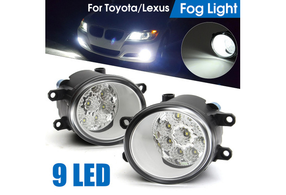 2PCS 9 LED Front Fog Light Driving Lamp For Camry Corolla Yaris Lexus Toyota New 