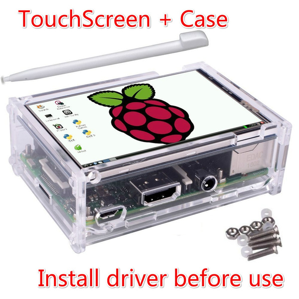 Raspberry Screen 3.5 inch TFT LCD Touch Screen Display with Acrylic Case for Raspberry Pi 3B+.
