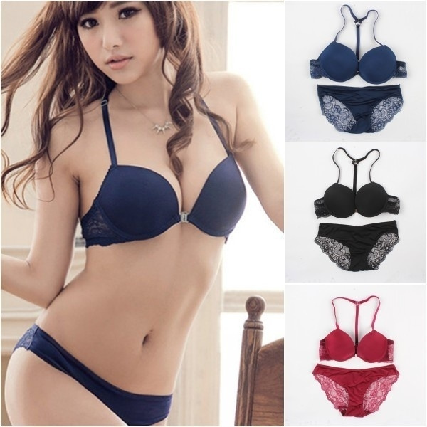 Daley Lace Bra & Brief Set : Midnight Black