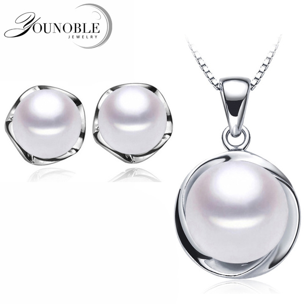 Beautiful Jewelry Sets for Teen Girls' 925 Silver WHITE PEARL Ethnic  Earrings Pendant Antique Jewellery Collection Affordable Wedding Bijoux 