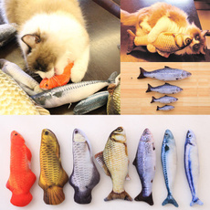 New Pet Dog Kitten Cat Mint Play Fish Shape Plush Toys Coated With Catnip Grass