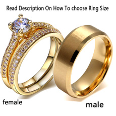Couple Rings, yellowgoldplatedring, wedding ring, gold
