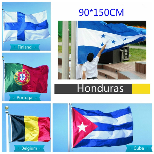 TH Honduras/Finland/Cuba/Portugal/Belgium Flag 3*5 Foot Outdoor Fashion  High Grade Sewn National Flag (Size:150*90CM) DEN