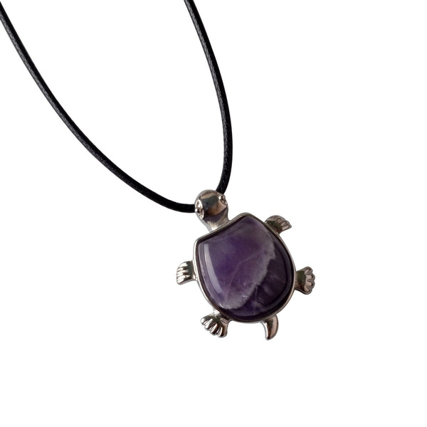 amethyst turtle necklace