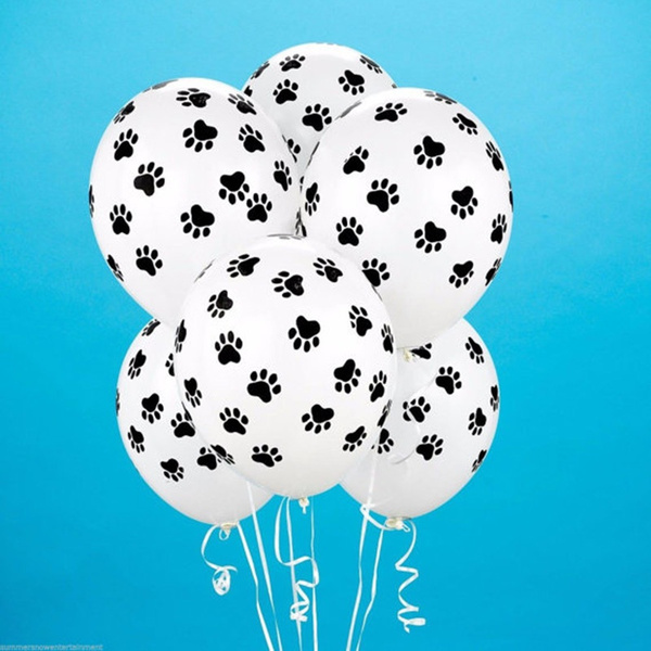 Paw Print Dog Party Balloons, Pets Dog Paw Latex Balloons