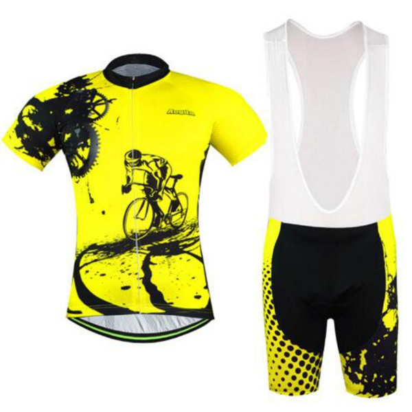 Mens Cycling Jersey Set Bike Bicycle Clothing Short Sleeve Riding Shirt Outfits 