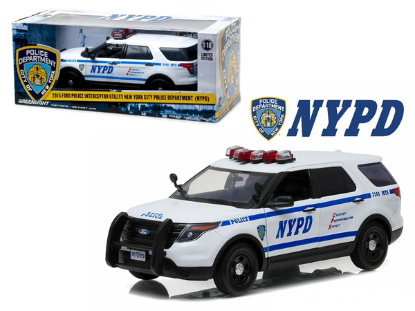 2015 Ford Police Interceptor Utility New York City Police Department (NYPD)  1/18 Diecast Model Car by Greenlight