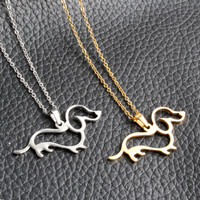 trendy necklace, cutenecklace, goldplatednecklace, dachshundnecklace