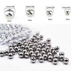 10pcs/lot Silver Titanium Plating Stainless Steel Ball Screw On Lip Eyebrow Belly Tongue Ear Piercing Body Jewelry 16G/14G