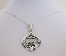 monogram, danglecharmnecklace, Irish, triquetracelticknot