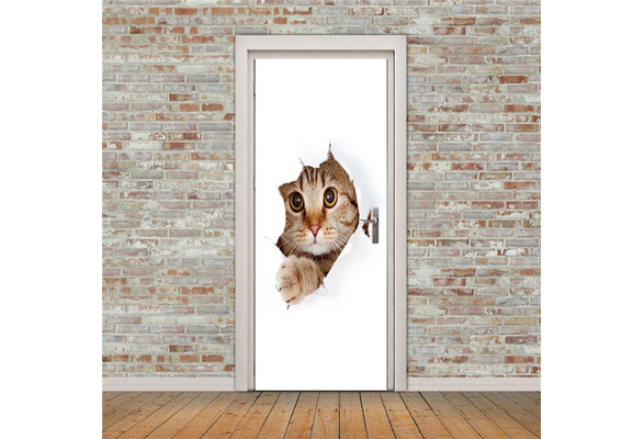 Lovely Cat 3D Waterproof Can Be Removed Switch Sticker WallPaper B9573 