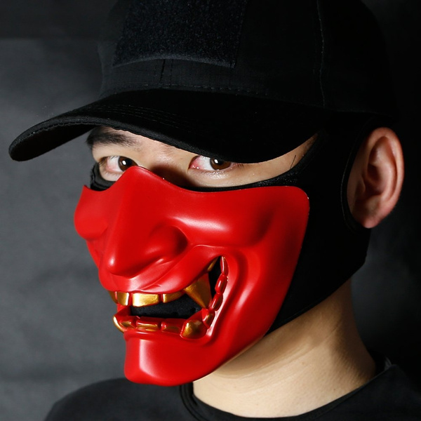 Dankzegging schroot munitie Latest Horror Half Face Mask Devil Smile Battlefield Guardian Prajna Mask  for Party Halloween Cosplay | Wish