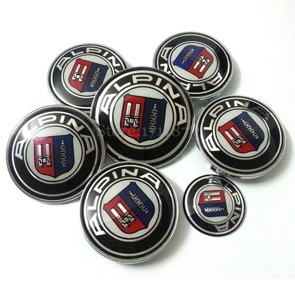 2x 82mm Alpina Style Hood & Trunk Emblem Badge Decal Sticker Set For BMW