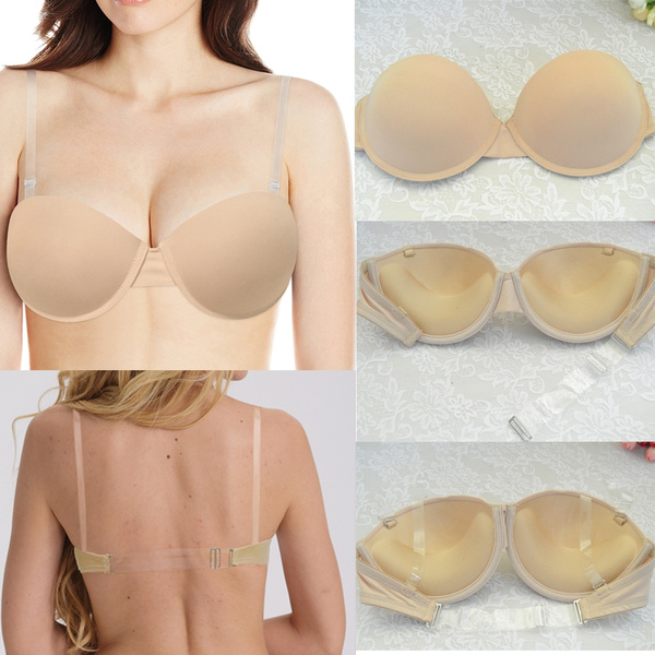 Push up Bra Silicone Invisible Bra for Ladies with Straps Abcd Cup