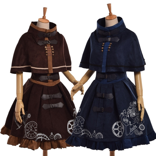 Victorian SteampunK Corset Dress Gothic Lolita Dress Corset Cape Set