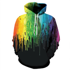3D hoodies, rainbow, black hoodie, thrasher