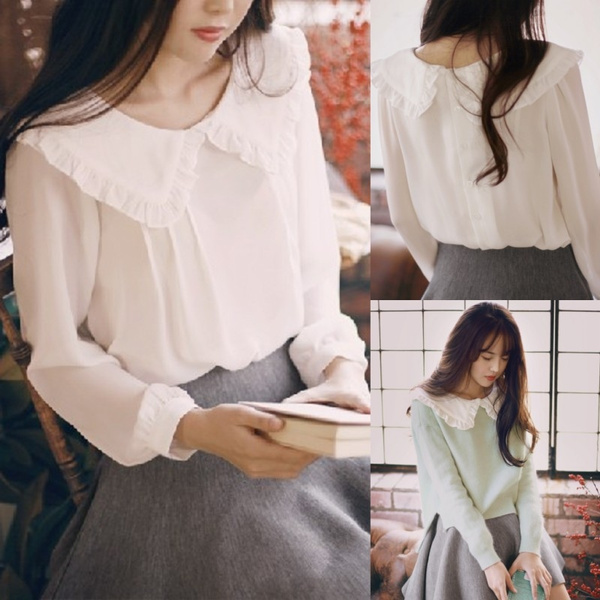 Lolita Girls Peter Pan Collar White 
