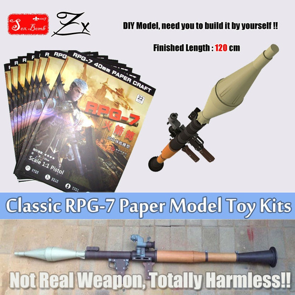 High quality 1:1 scale RPG-7 Rocket Launcher firearms 3D Paper model kit 