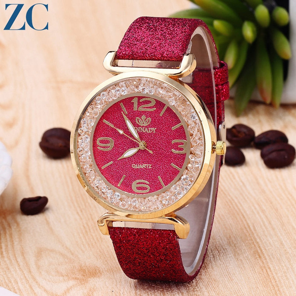 Red color hot sale ladies watches